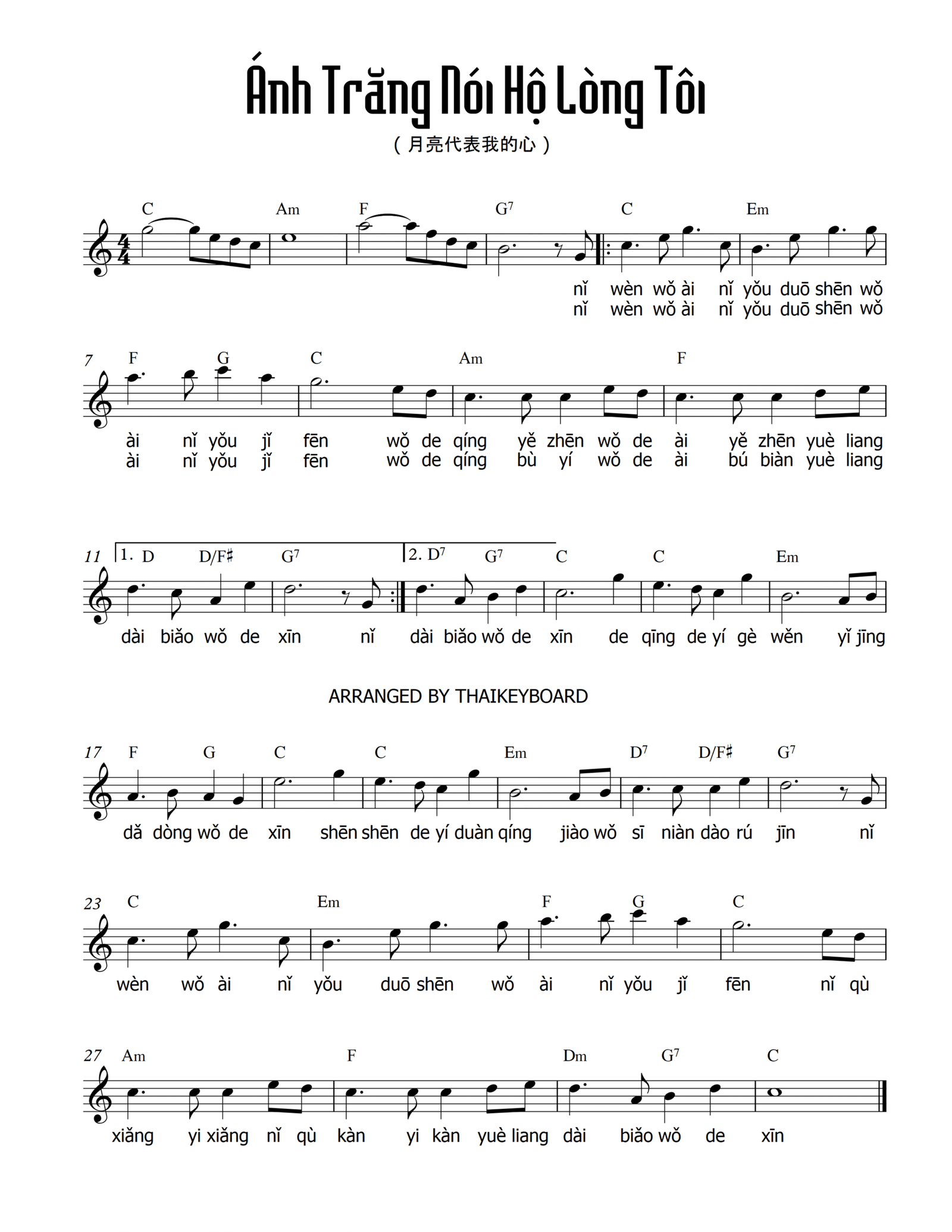 [SHEET] Ánh Trăng Nói Hộ Lòng Tôi - Mạnh Lệ Quân | Intro + Pinyin