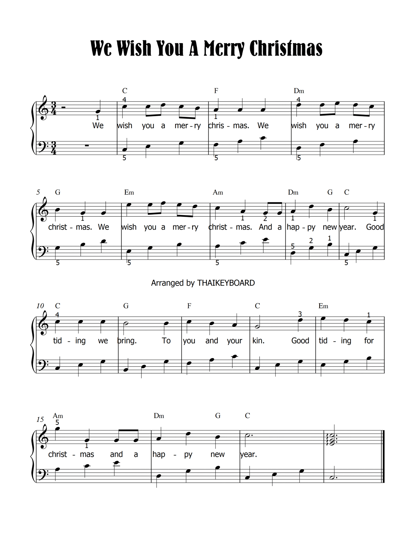 [SHEET PIANO] We Wish You A Merry Christmas