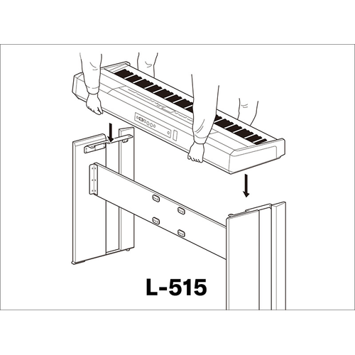 A diagram showing two people setting the P-525 on the optional stand