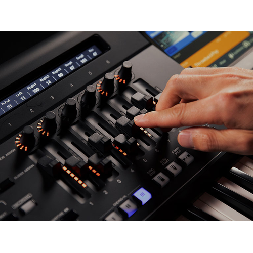 Photo of a finger operating slider with LEDs lit