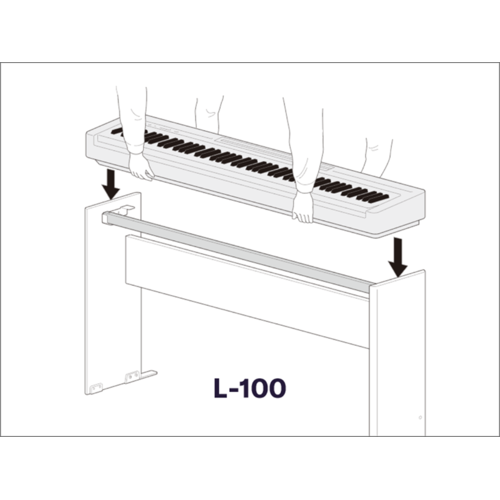 A diagram showing two people setting the P-143BT on the optional stand