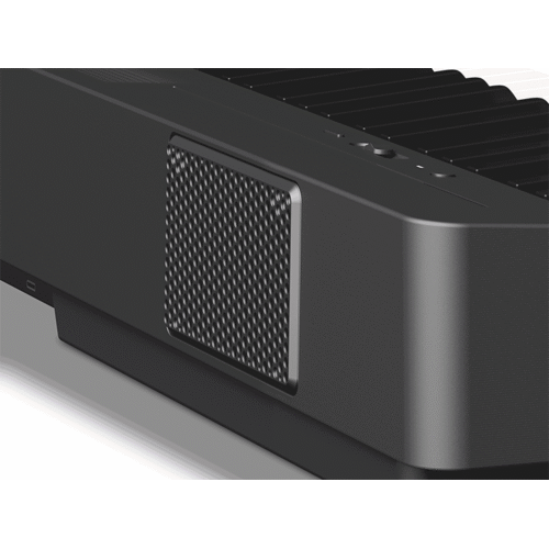 Animation showing sound coming out of the P-143’s built-in rear speaker