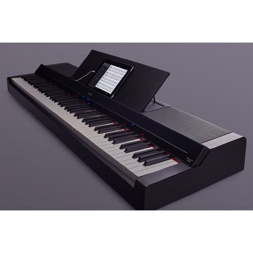 The Yamaha P-S500 and a smart device displaying a music score using the Smart Pianist app