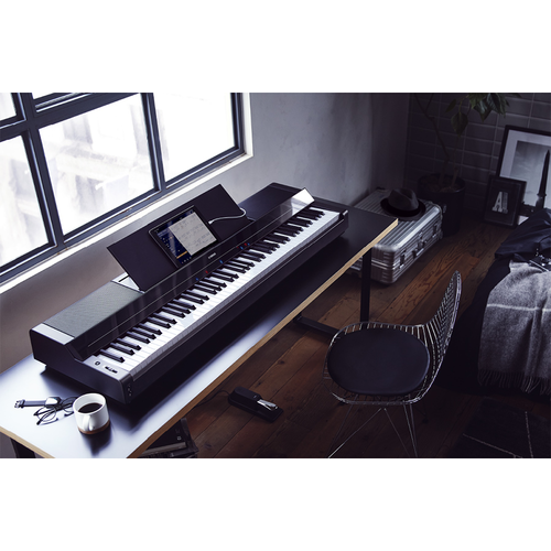 A Yamaha P-S500 digital piano on a desk