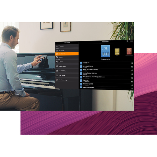 PRACTICE YOUR FAVORITES FROM AMONG THE EXTENSIVE LINEUP OF PRESET SONGS